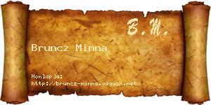 Bruncz Minna névjegykártya